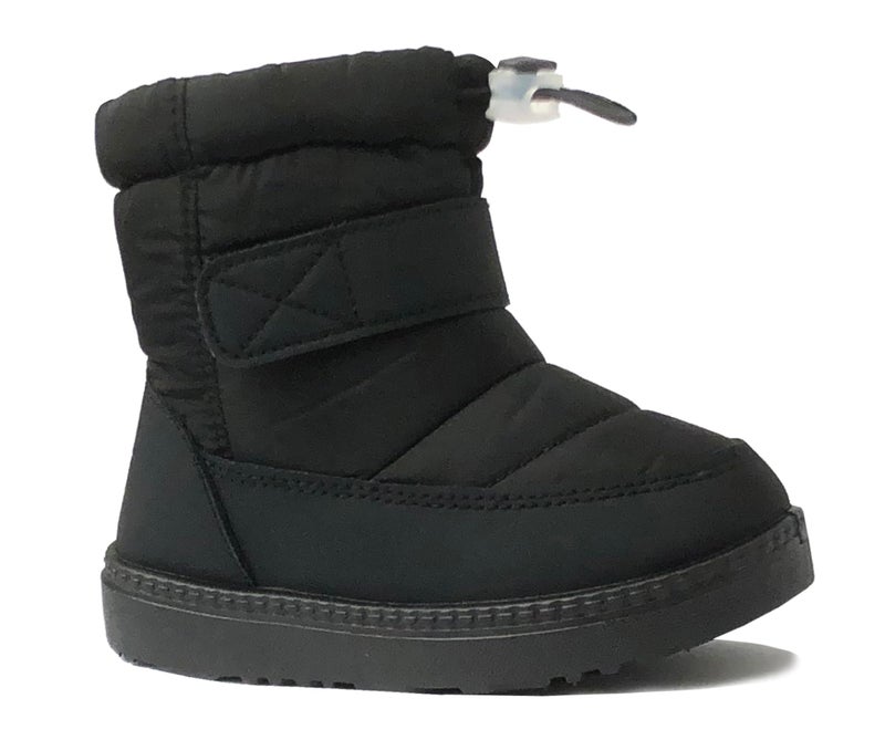 REDVOLUTION Kids Boots Unisex Nylon Snow Bootie Faux Fur Midcalf Outdoor Boot (350black, small kid 11) - Image 1